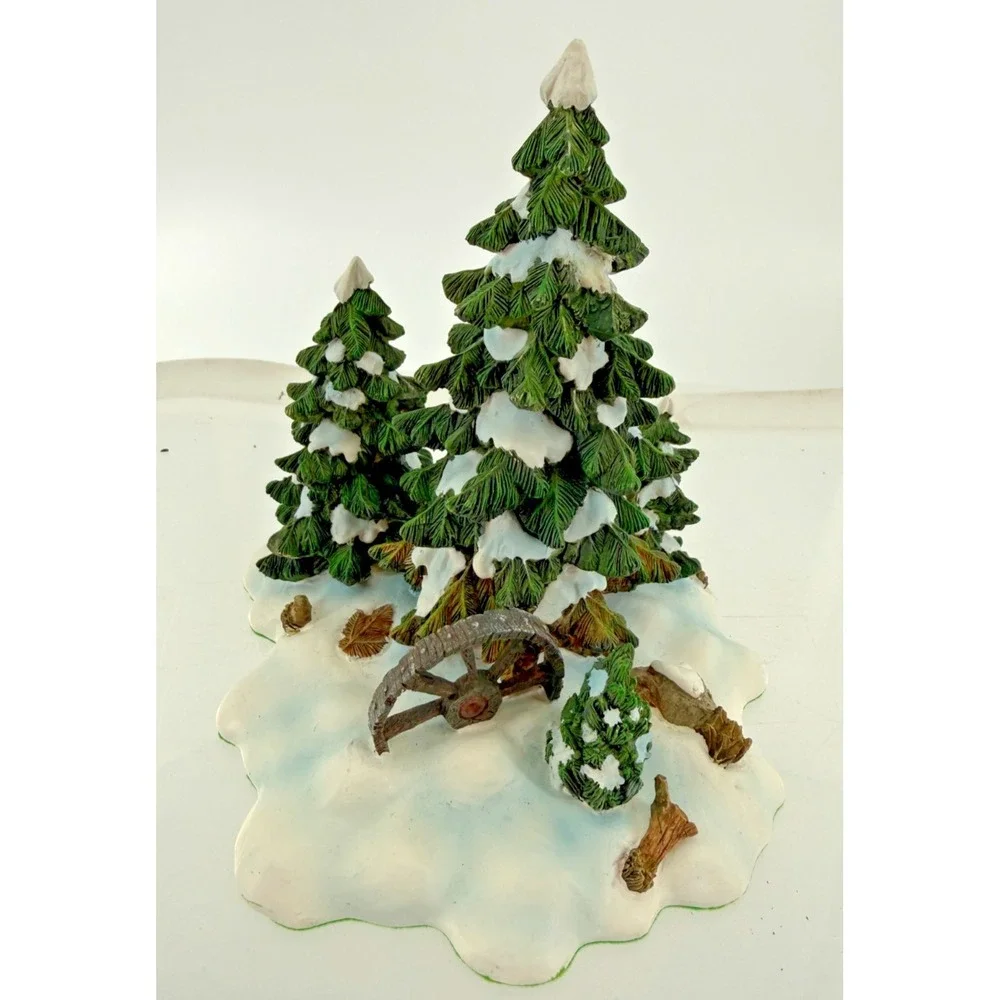 Department 56 Wagonwheel Pine Grove Snow Covered Trees Village Accessory 52617